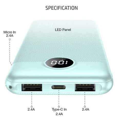 MOFIT Powerbank M18 10.000mAh LCD + Fast Charge Real Capacity