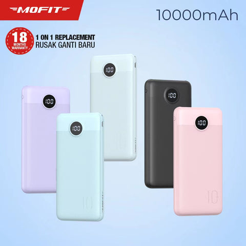 MOFIT Powerbank M18 10.000mAh LCD + Fast Charge Real Capacity